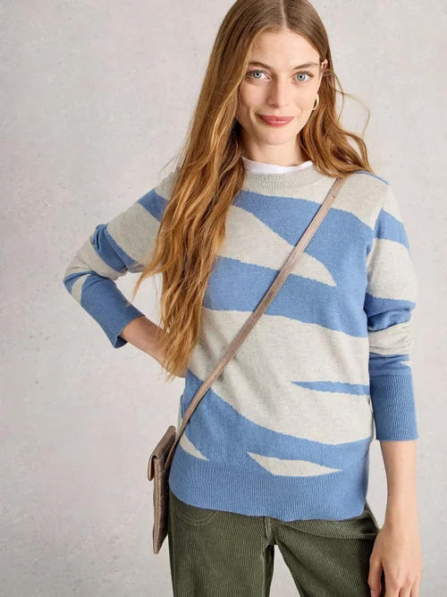 Abstrakter Pullover Katie - Blue Mlt - 46 Bild 3