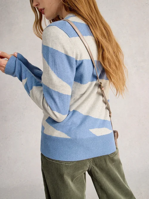 Abstrakter Pullover Katie - Blue Mlt - 46 Bild 4