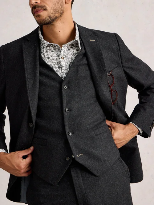 Weste aus Wollmischung - Charc Grey - 46 Bild 3