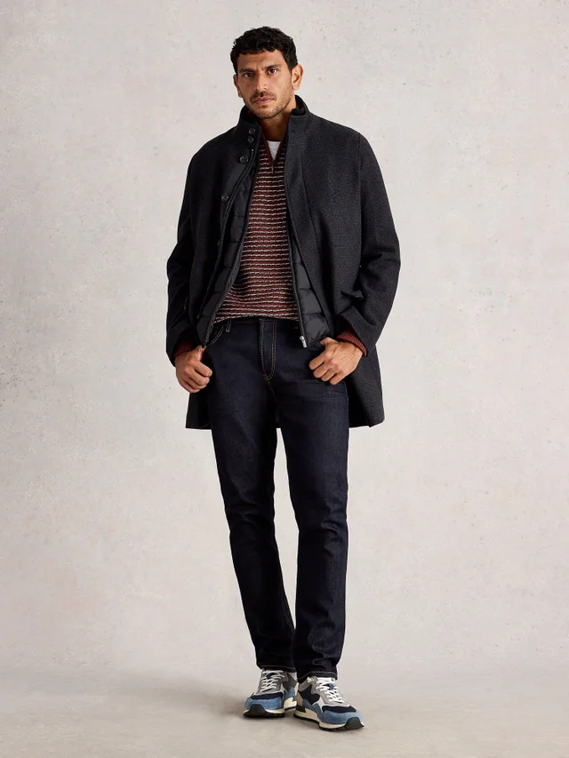 Wollmantel mit Stehkragen