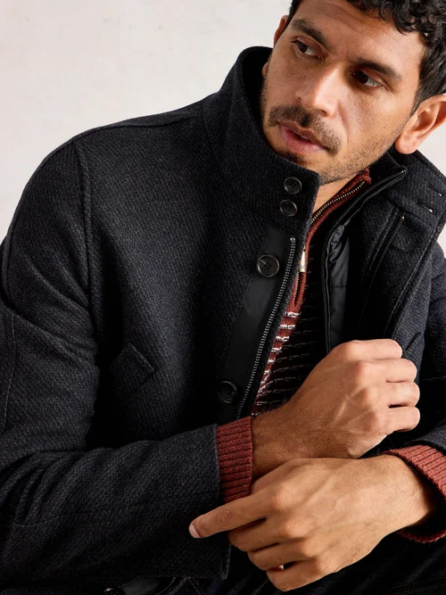 Wollmantel mit Stehkragen - Charc Grey - XXL Bild 1