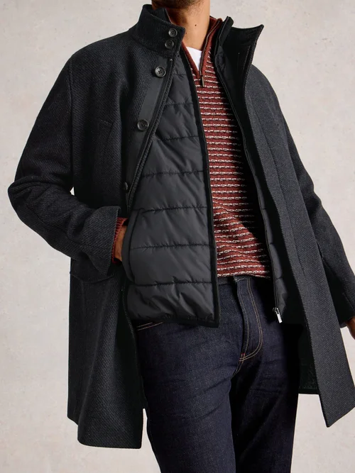 Wollmantel mit Stehkragen - Charc Grey - XXL Bild 3