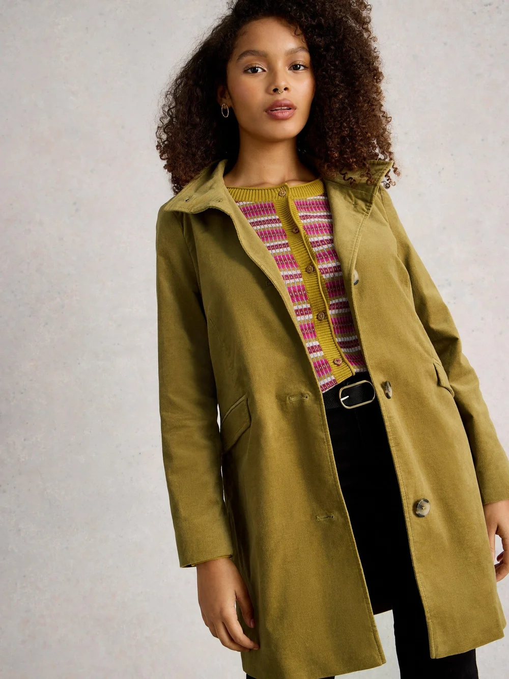 Samtmantel Karla - Khaki Grn - 52/R Bild 1