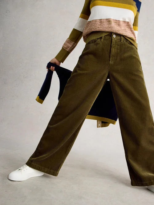 Kordhose Ayla mit weitem Bein - Khaki Grn - 52 Bild 1