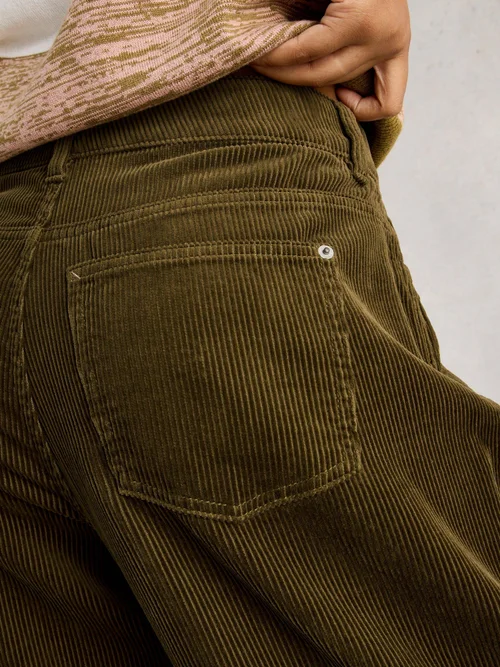 Kordhose Ayla mit weitem Bein - Khaki Grn - 52 Bild 3