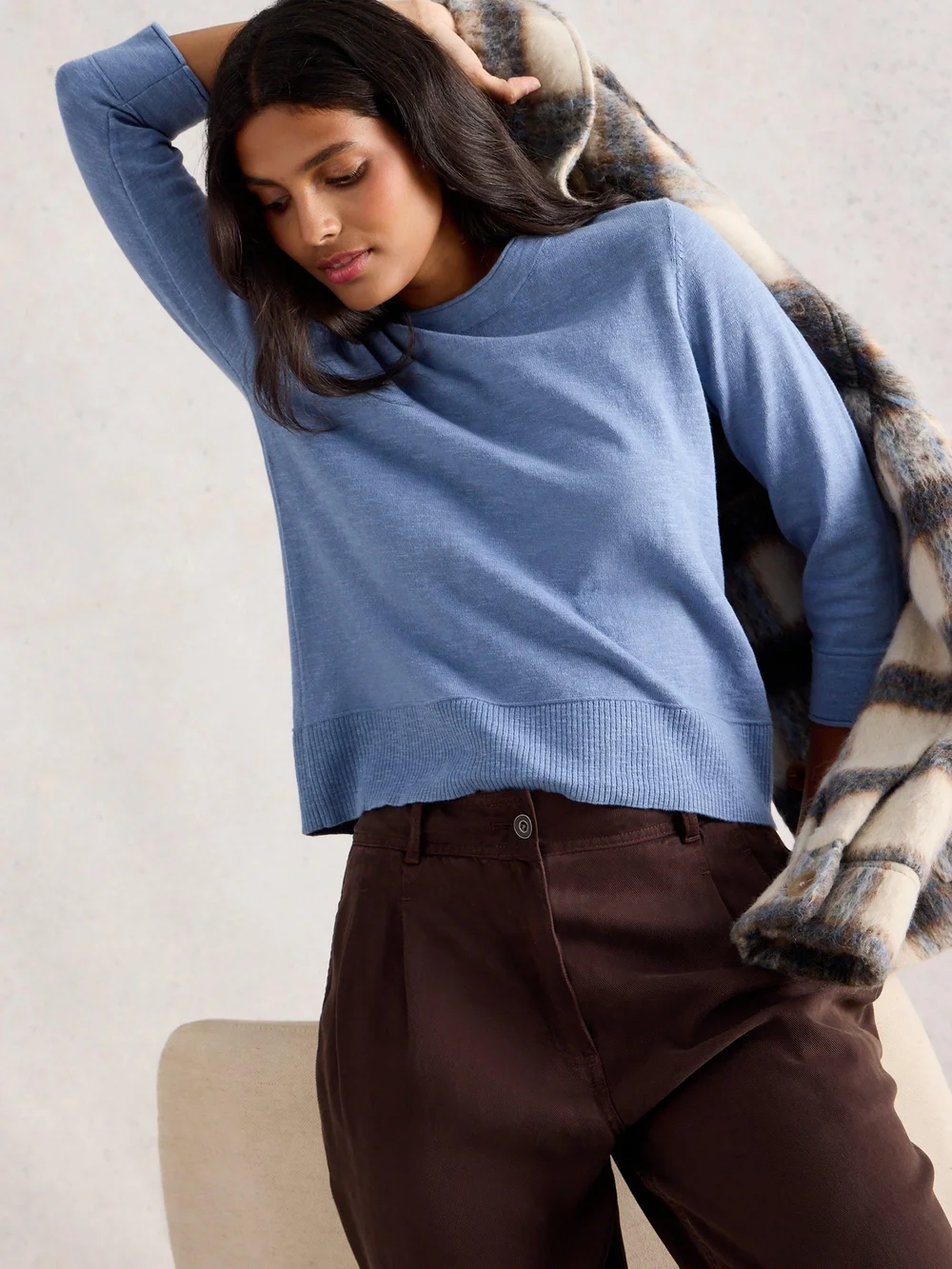 Pullover Lois aus Leinenmischung - Mid Blue - 52 Bild 1