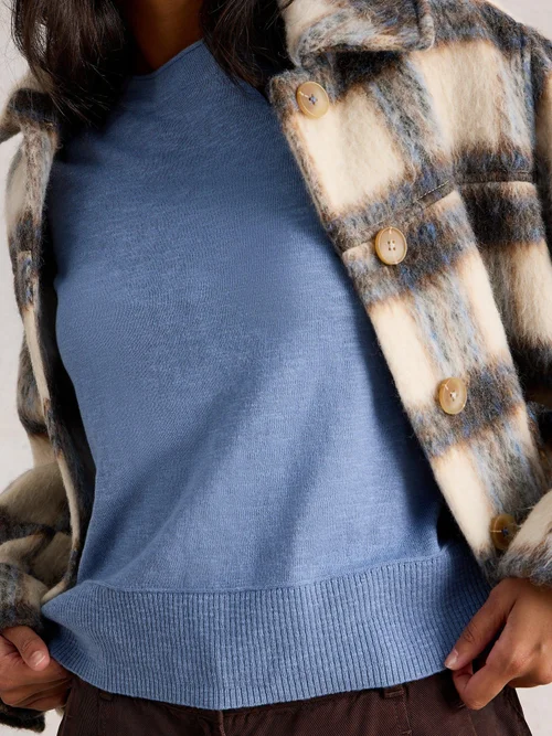 Pullover Lois aus Leinenmischung - Mid Blue - 52 Bild 3