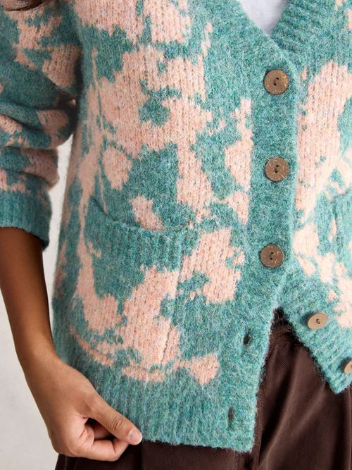 Florale Strickjacke Jennifer - Green Mlt - 48 Bild 3