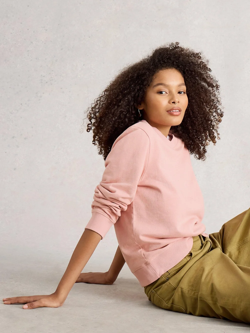 Sweatshirt mit Sprenkeln - Lgt Pink - 48 Bild 1