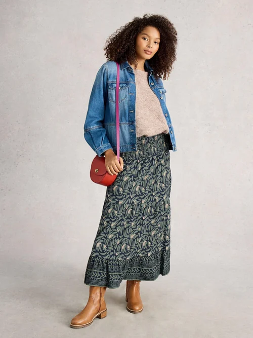 Maxirock Marissa aus Jersey - Navy Multi - 52/R Bild 2