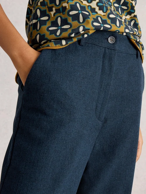 Tweedhose Belle mit weitem Bein - Navy Multi - 50/R Bild 3