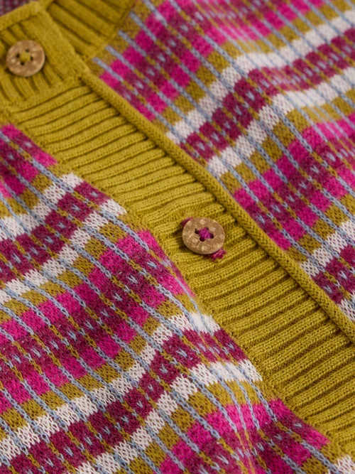 Gestreifte Strickjacke Lulu - Pink Mlt - 52 Bild 2