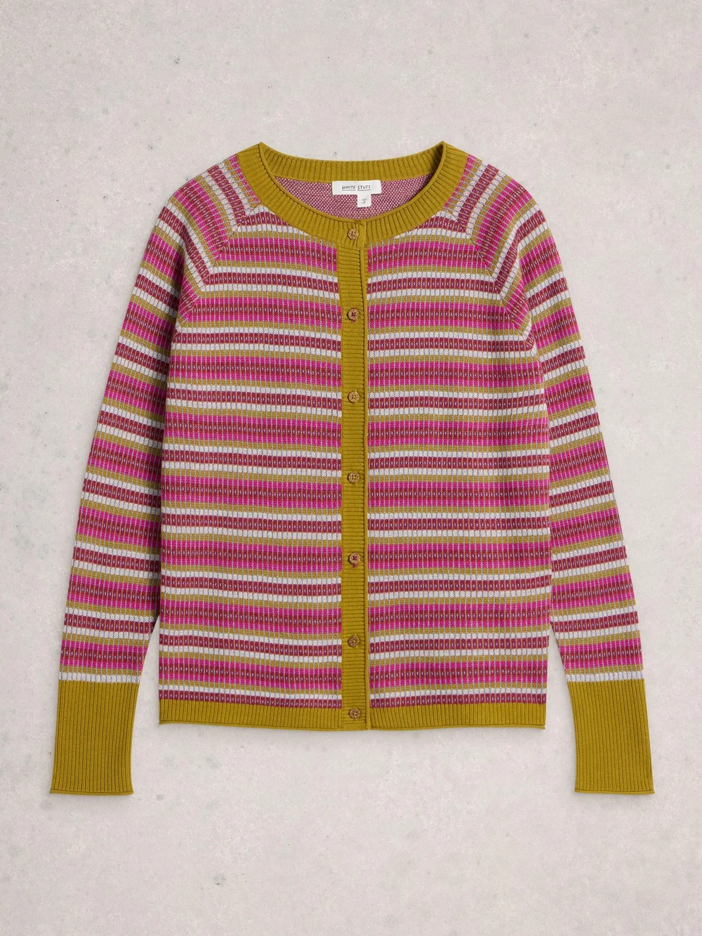 Gestreifte Strickjacke Lulu - Pink Mlt - 52 Bild 1