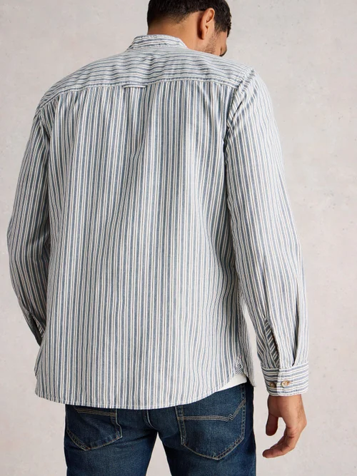 Gestreiftes Hemd Alnwick mit Stehkragen - Blue Mlt - XXL Bild 4