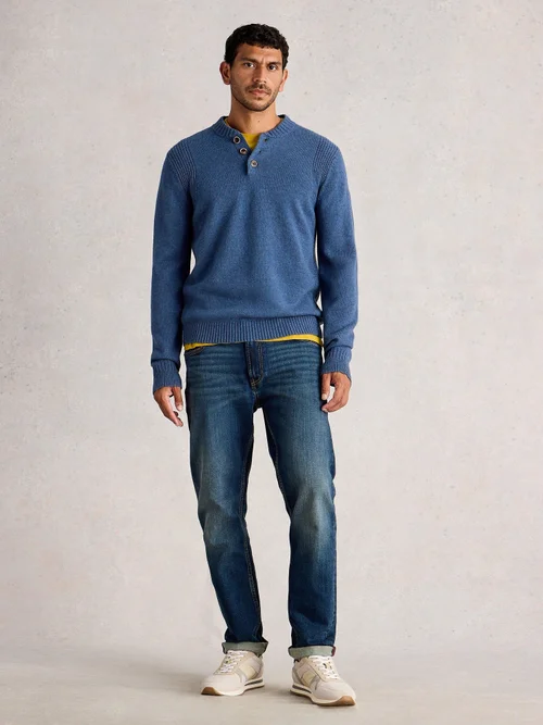 Henley-Pullover Milton - Mid Blue - XXL Bild 2