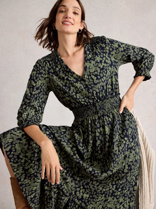 Gerafftes Kleid Jonie - Green Pr - 48/R Bild 1