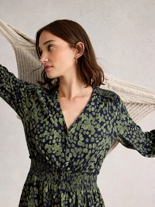 Gerafftes Kleid Jonie - Green Pr - 48/R Bild 3