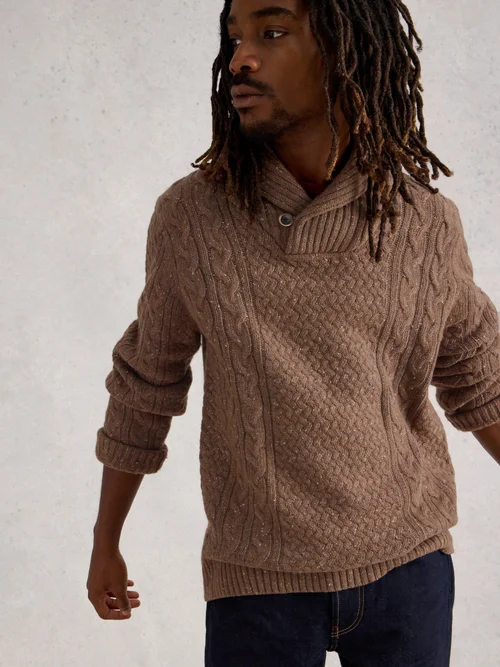 Pullover Berkley mit Schalkragen - Mid Brown - XXXL Bild 3
