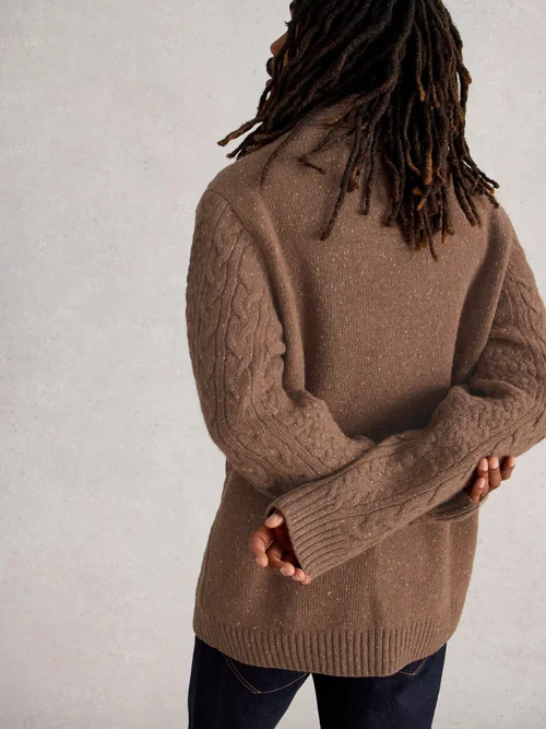 Pullover Berkley mit Schalkragen - Mid Brown - XXXL Bild 4