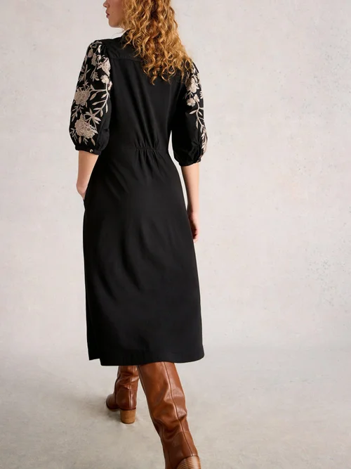 Besticktes Jerseykleid Rua - Pure Blk - 52/R Bild 4