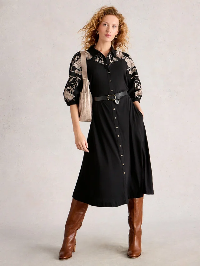 Besticktes Jerseykleid Rua