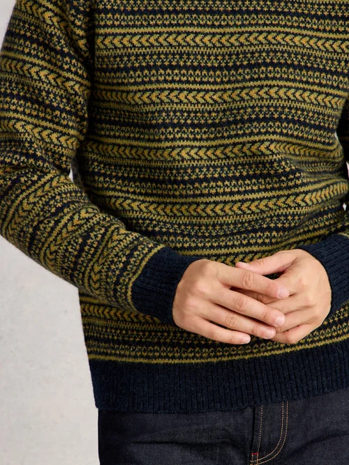 Gemusterter Pullover Brockton - Green Mlt - XL Bild 3