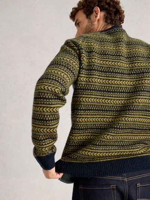 Gemusterter Pullover Brockton - Green Mlt - XL Bild 4