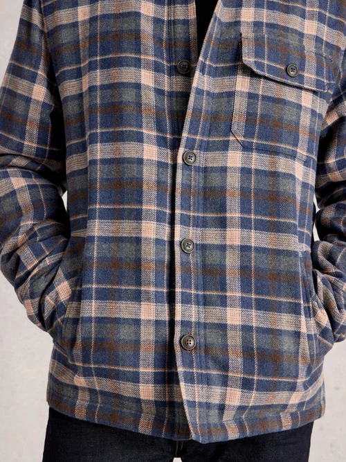 Karohemdjacke mit Teddyfell - Blue Mlt - XXL Bild 3