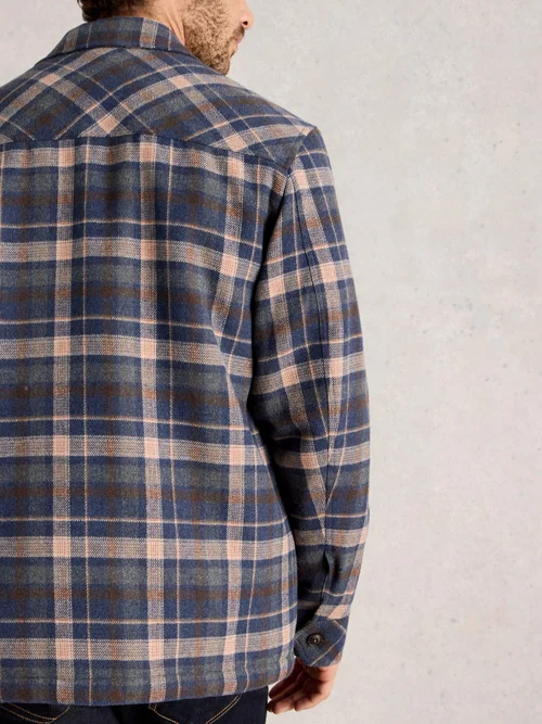 Karohemdjacke mit Teddyfell - Blue Mlt - XXL Bild 4