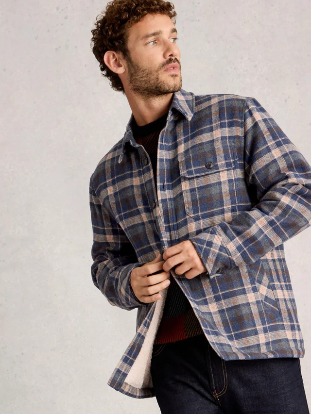 Karohemdjacke mit Teddyfell