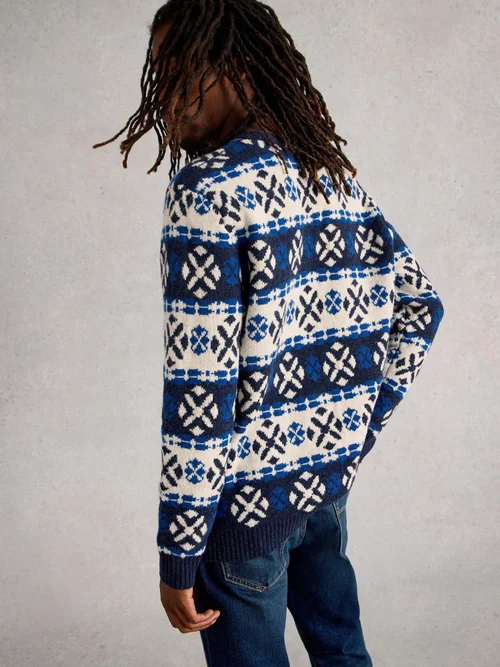 Pullover mit Geo-Fairisle Muster - Navy Multi - XXXL Bild 4