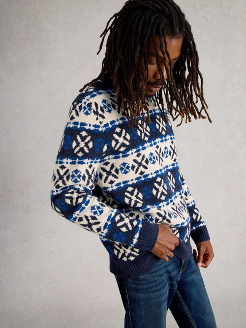 Pullover mit Geo-Fairisle Muster - Navy Multi - XXXL Bild 3