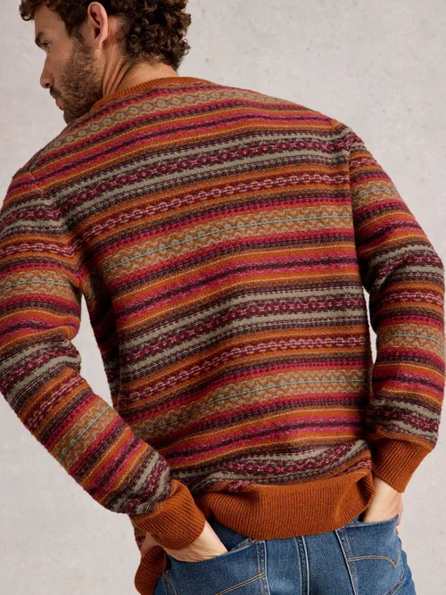 Gemusterter Pullover Ossett - Orange Mlt - XL Bild 4