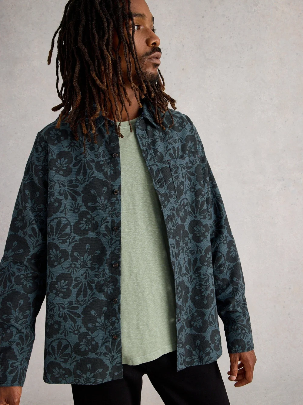 Hemd Finsbury mit monochromem Print - Green Pr - XXL/R Bild 1