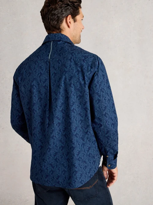 Hemd Finsbury mit Blätterprint - Navy Pr - XXXL/R Bild 4