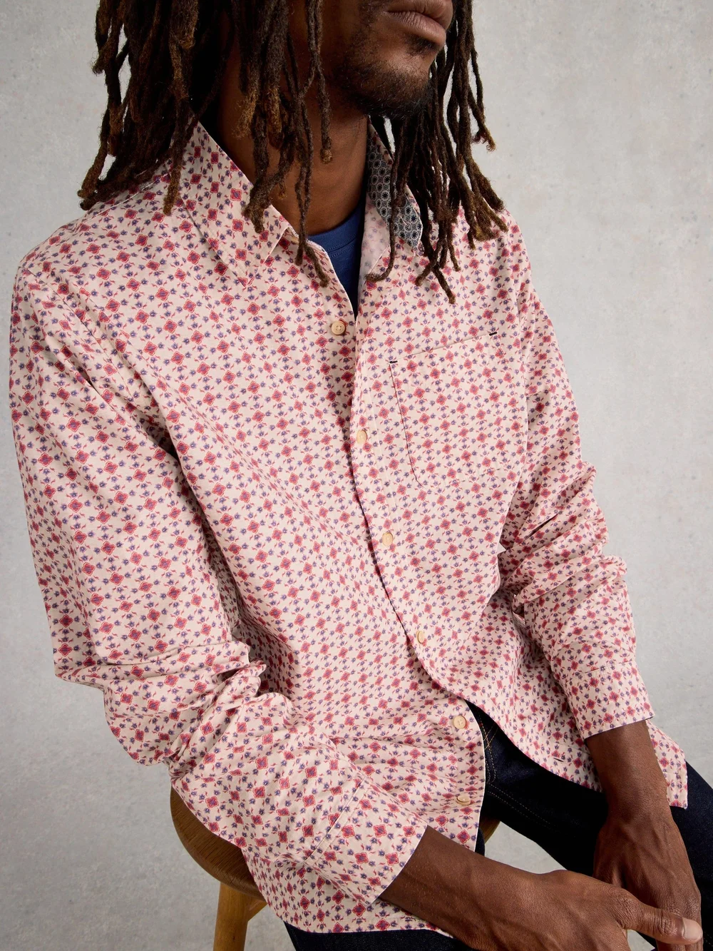 Hemd Finsbury mit Folk-Print - Red Pr - XXXL/R Bild 1