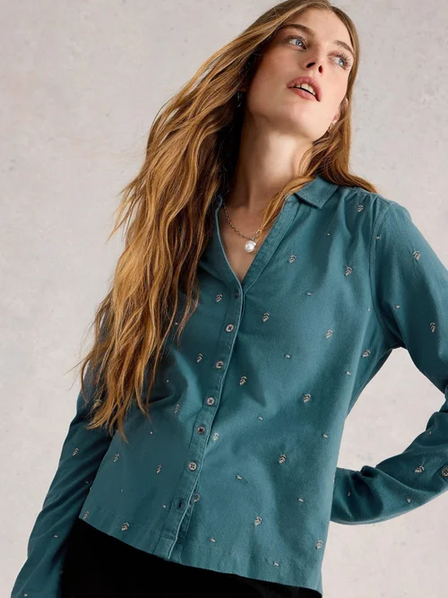 Bestickte Bluse Annie - Mid Blue - 52 Bild 3