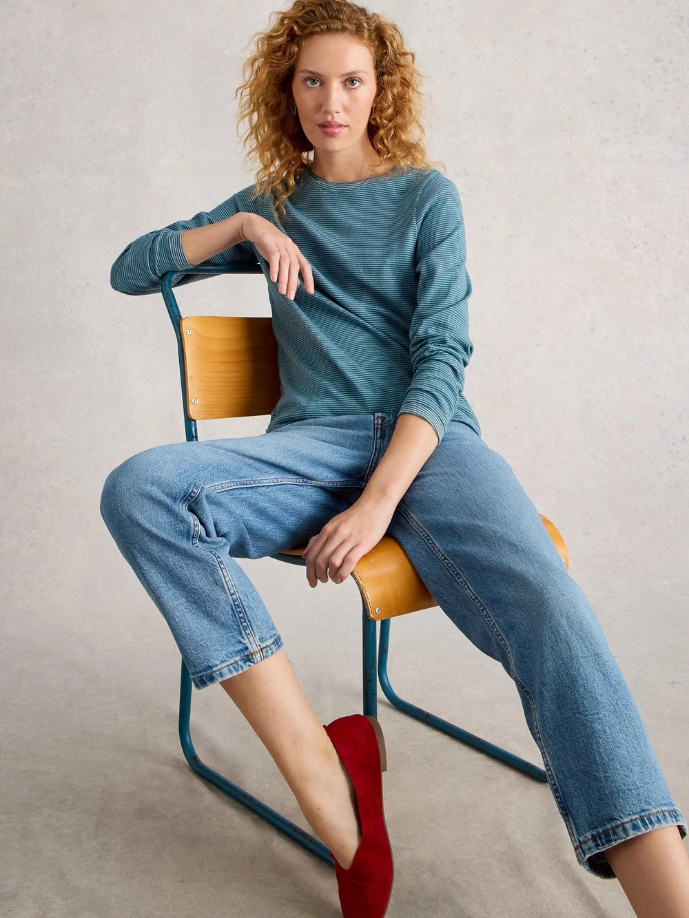 Langarmshirt Clara mit Glitzer - Mid Blue - 52 Bild 1