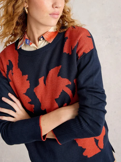 Floraler Pullover Olive - Navy Multi - 52 Bild 3