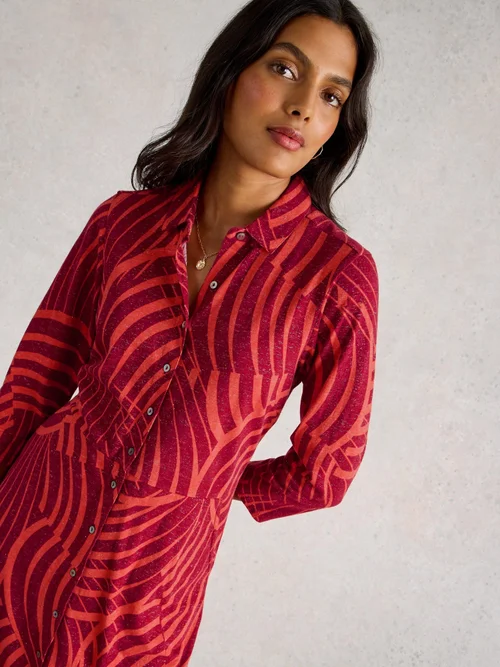 Glitzerndes Jerseykleid Rua - Red Pr - 46/R Bild 3