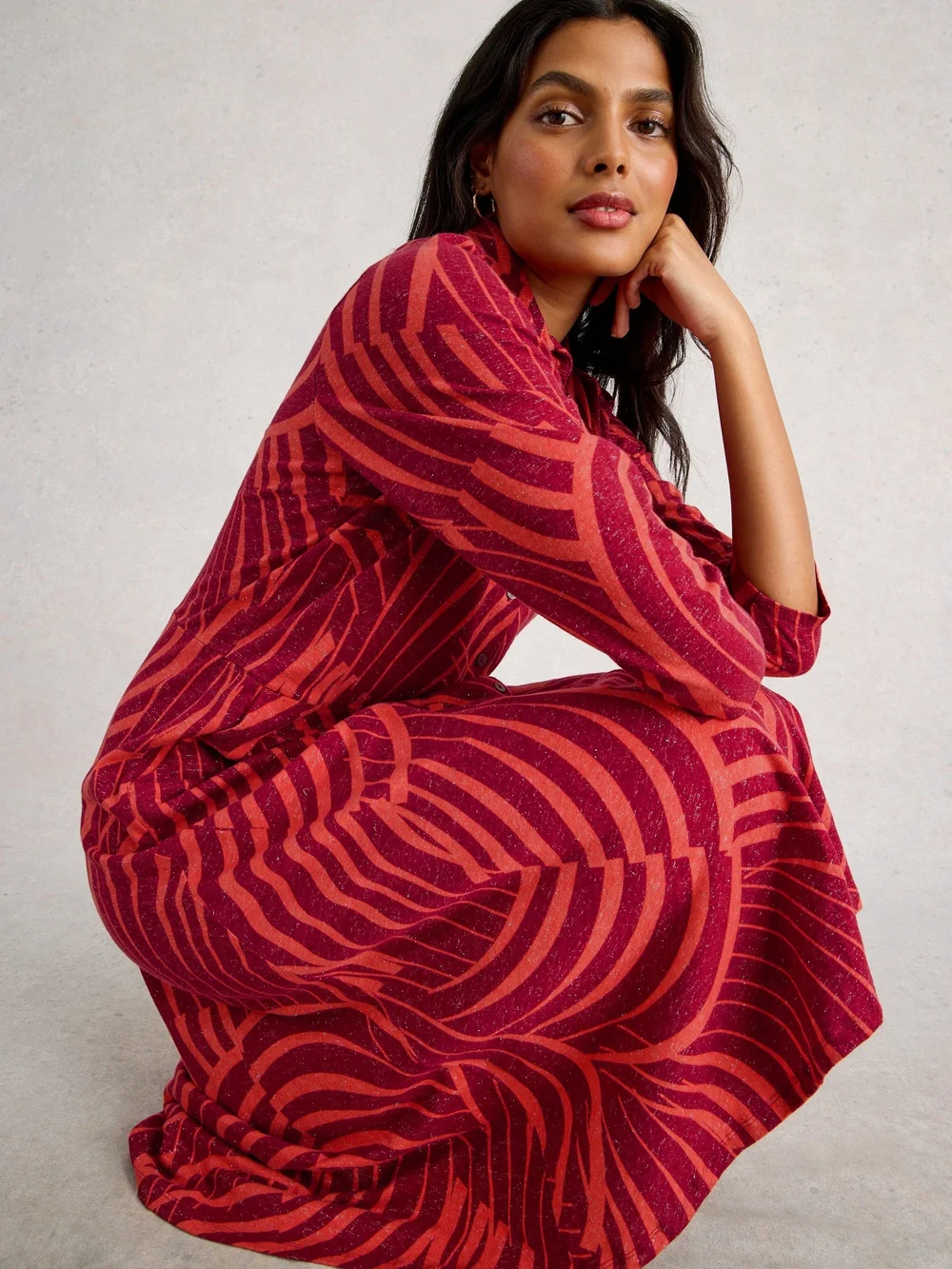 Glitzerndes Jerseykleid Rua - Red Pr - 46/R Bild 1