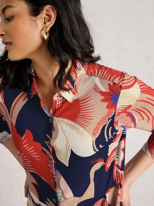 Blusenkleid Rua aus Jersey - Red Mlt - 52/R Bild 3