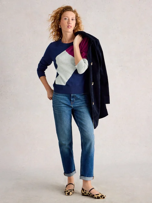 Abstrakter Pullover Katie - Navy Multi - 52 Bild 2