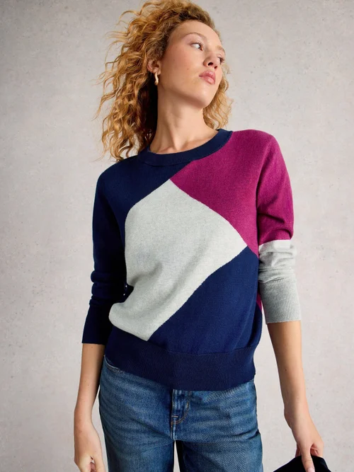 Abstrakter Pullover Katie - Navy Multi - 52 Bild 3