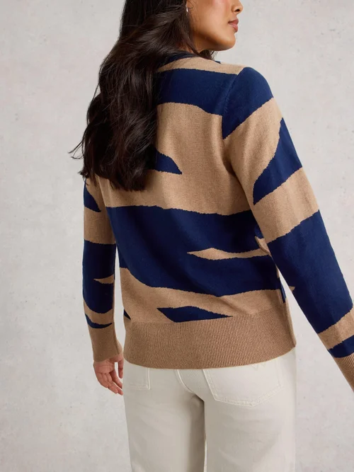 Abstrakter Pullover Katie - Navy Pr - 52 Bild 4