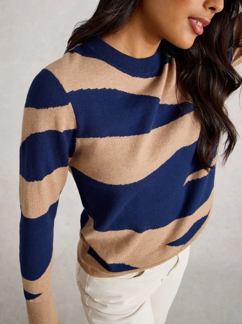 Abstrakter Pullover Katie - Navy Pr - 52 Bild 1