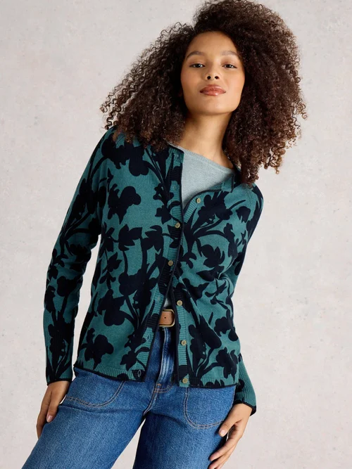 Bedruckte Strickjacke Lulu - Blue Pr - 52 Bild 3
