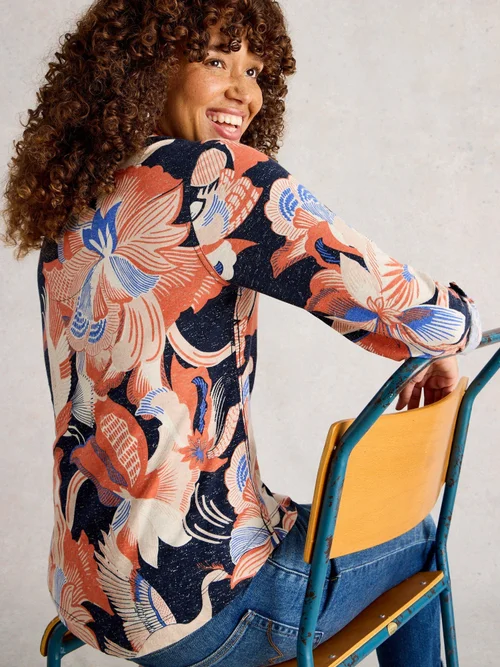 Glitzerbluse Annie mit Muster - Navy Pr - 52 Bild 1