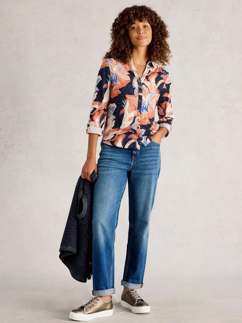 Glitzerbluse Annie mit Muster - Navy Pr - 52 Bild 2