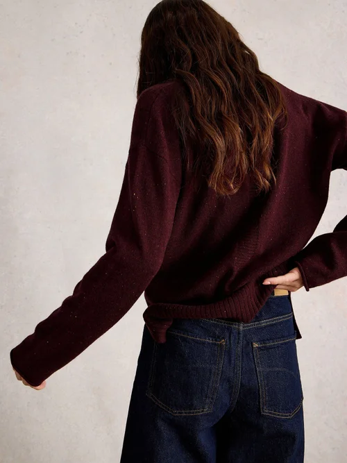 Pullover Lily mit V-Ausschnitt - Mid Plum - 52 Bild 4